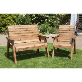 Traditional Wooden 3 Seat Angled Companion Set