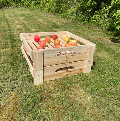 Traditional Wooden Apple Storage Tray Rack Set of 2 DIY at B Q