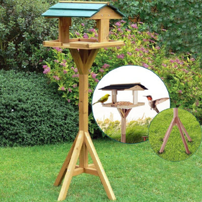 Traditional Wooden Bird House Table
