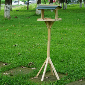 Traditional Wooden Bird Table Garden Birds Feeder Feeding Station Free Standing