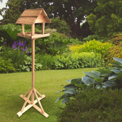 Traditional Wooden Garden Bird House Table