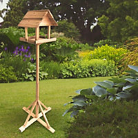 Traditional Wooden Garden Bird House Table