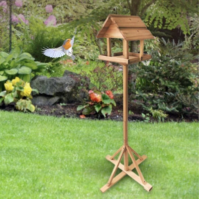 Traditional Wooden Garden Bird House Table