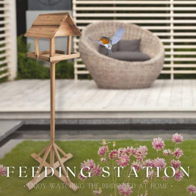 Traditional Wooden Garden Bird House Table - 3