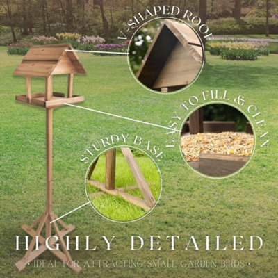 Traditional Wooden Garden Bird House Table - 5