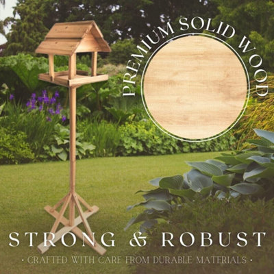Traditional Wooden Garden Bird House Table