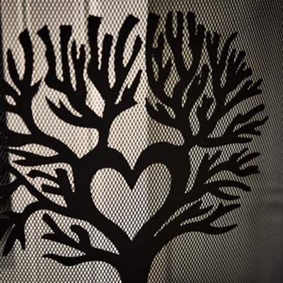 Traditional Woodland Tree Curved Black Fire Screen Guard (H) 68cm x (W) 53cm - 3