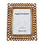 Traditionally Styled Shiny Rustic Gold Resin Picture Frame with Looping Spirals