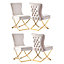 Trafalgar Lux Velvet Dining Chair Set of 4, Cream