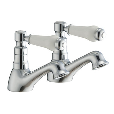 Trafford Basin Brass Taps & Bath Shower Mixer Taps Chrome - 4