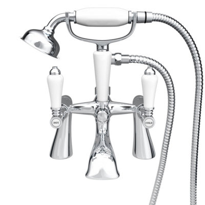 Trafford Basin Brass Taps & Bath Shower Mixer Taps Chrome - 7