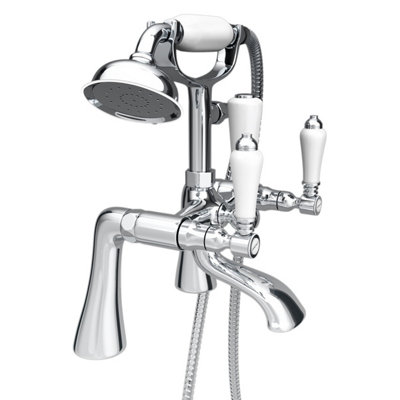Trafford Basin Brass Taps & Bath Shower Mixer Taps Chrome - 8