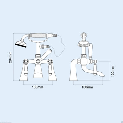 Trafford Freestanding Bath Shower Mixer Tap Chrome - 5