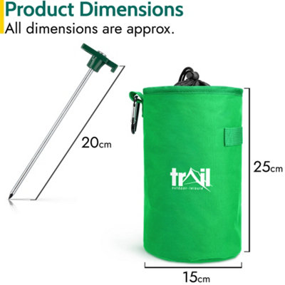 Trail 20pc Hard Ground Tent Pegs Heavy Duty with Mallet Peg Extractor and Bag - 5