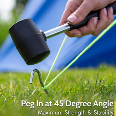 Trail 30pc Tent Pegs Kit Heavy Duty Steel with Mallet Peg Extractor and Bag - 6