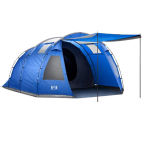 Trail 5 Man Tent Festival Family Camping Waterproof 3000mm Dark Bedroom Living Area