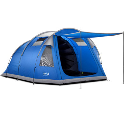 Trail 5 Man Tent Festival Family Camping Waterproof 5000mm Dark Bedroom Living Area