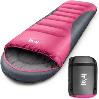Trail Alpine 400 Hooded Envelope Sleeping Bag 3 4 Season Camping Pink ...