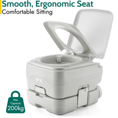 Trail Camping Toilet Portable 10L Flushable Porta Potty Loo Fishing Festivals - 5