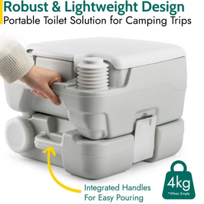 Trail Camping Toilet Portable 10L Flushable Porta Potty Loo Fishing Festivals - 6