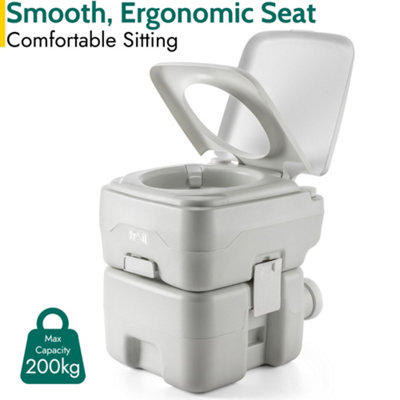 Trail Camping Toilet Portable 20L Flushable Porta Potty Loo Fishing Festivals - 5