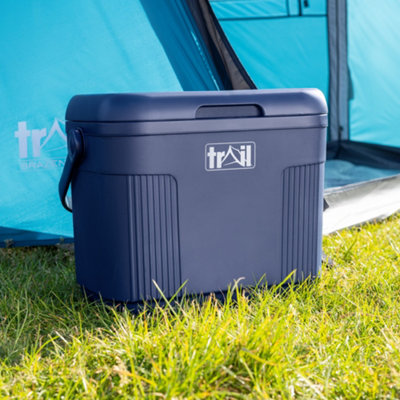Trail Cool Box 22L Insulated Hard Cooler Hot Food Cold Food Drink Picnic Beach Camping - Dark Blue