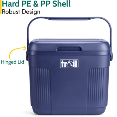 Trail Cool Box 22L Insulated Hard Cooler Hot Food Cold Food Drink Picnic Beach Camping - Dark Blue - 4
