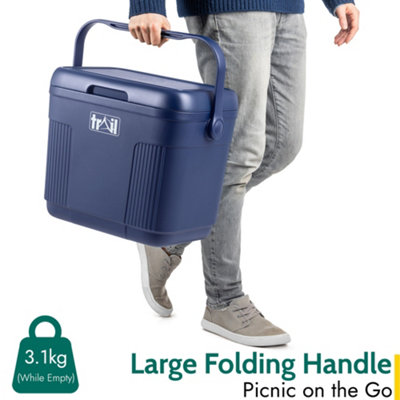 Trail Cool Box 22L Insulated Hard Cooler Hot Food Cold Food Drink Picnic Beach Camping - Dark Blue - 5