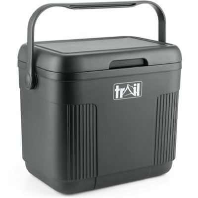 Trail Cool Box 22L Insulated Hard Cooler Hot Food Cold Food Drink Picnic Beach Camping - Dark Grey