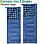 Trail Cotton Double Sleeping Bag Luxury Flannel Lined 3 to 4 Season with Bag