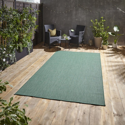Trail Flat Weave Plain Rug - Dark Green - 160x230