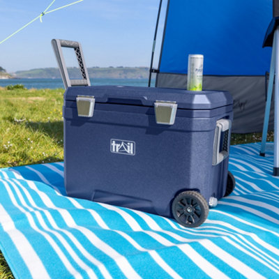 Trail Large Cool Box on Wheels 45L Wheeled Insulated Hard Cooler