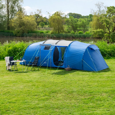 Trail Large Tunnel Tent 6 Man 2 Bedroom Family Camping Waterproof 3000mm Sun Canopy DIY at B Q