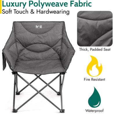 Trail Outdoor Leisure Extra Large Padded Camping Chair - Grey