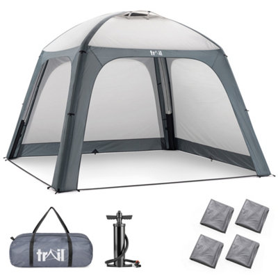 Trail Outdoor Leisure Inflatable Gazebo Shelter (Removable Sides) - Grey