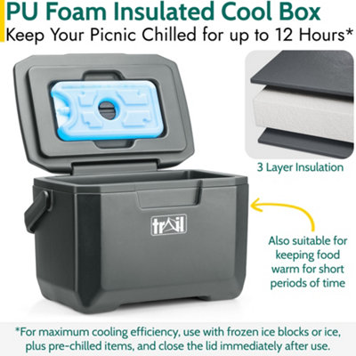 Trail Outdoor Leisure Small Cool Box 5L Insulated Coolbox - Dark Grey