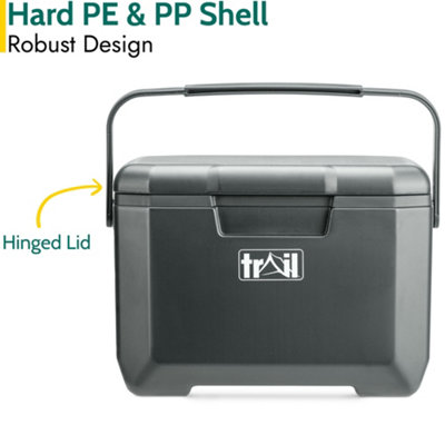Trail Small Cool Box 5L Insulated Hard Cooler Hot Cold Food Drink Picnic Lunch Camping - Dark Grey - 4