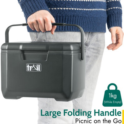 Trail Small Cool Box 5L Insulated Hard Cooler Hot Cold Food Drink Picnic Lunch Camping - Dark Grey - 5