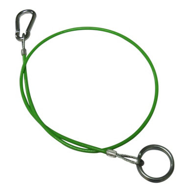 Trailer Break Away Safety Cable Hook & Ring PVC Coated (Green Towing Brake Wire Caravan Coupling)