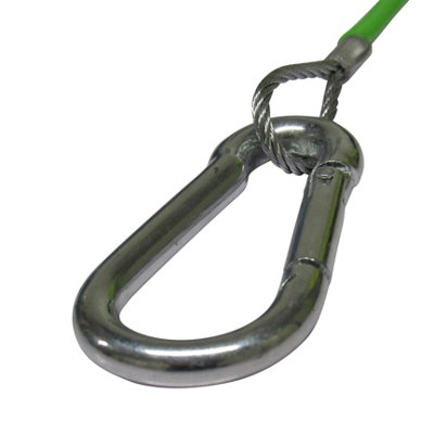 Trailer Break Away Safety Cable Hook & Ring PVC Coated (Green Towing Brake Wire Caravan Coupling) - 8