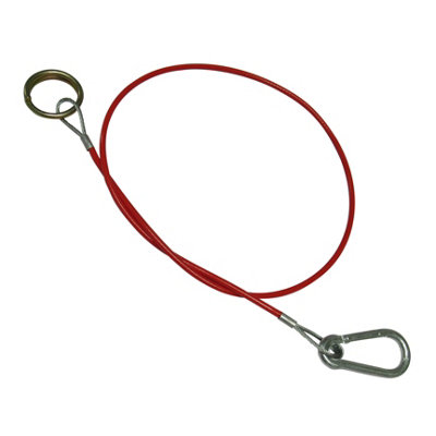 Trailer Break Away Safety Cable Hook & Ring PVC Coated (Red Towing Brake Wire Caravan Coupling)