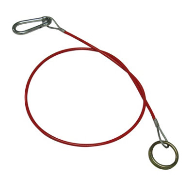Trailer Break Away Safety Cable Hook & Ring PVC Coated (Red Towing Brake Wire Caravan Coupling)