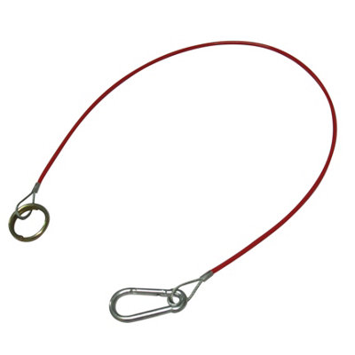 Trailer Break Away Safety Cable Hook & Ring PVC Coated (Red Towing Brake Wire Caravan Coupling) - 3
