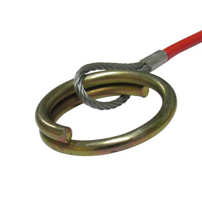 Trailer Break Away Safety Cable Hook & Ring PVC Coated (Red Towing Brake Wire Caravan Coupling) - 5