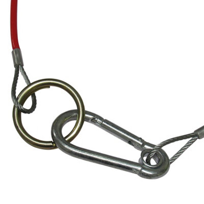 Trailer Break Away Safety Cable Hook & Ring PVC Coated (Red Towing Brake Wire Caravan Coupling) - 9