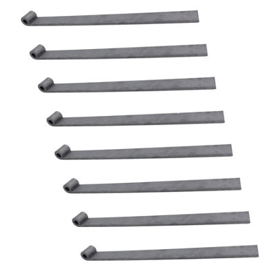 Trailer Tailgate Strap Hinge Self Colour 12.5mm Pin Weld On 460mm Long 8pc