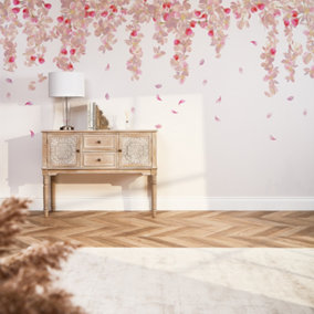 Trailing Cherry Blossom mural in pink & white (350cm x 240cm )