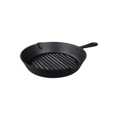 Tramontina Griddle Pan 26cm (1.65l) Preseasoned Cast Iron DIY at B&Q