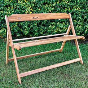 Tramontina Teak Wood 2 Seater Foldable Garden Furniture Wooden Bench ideal for Patio Area