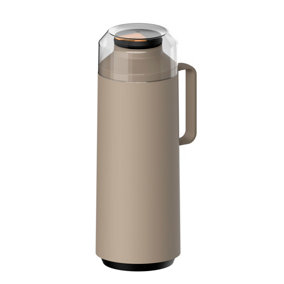 Tramontina Thermal Flask with Cup Lid, Interior Glass Container, Beige, 1.0l